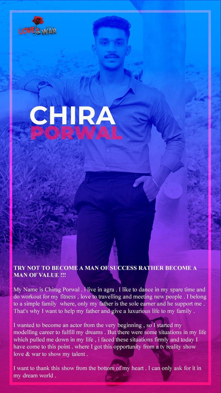 Model CHIRAG PORWAL AGRA love and war