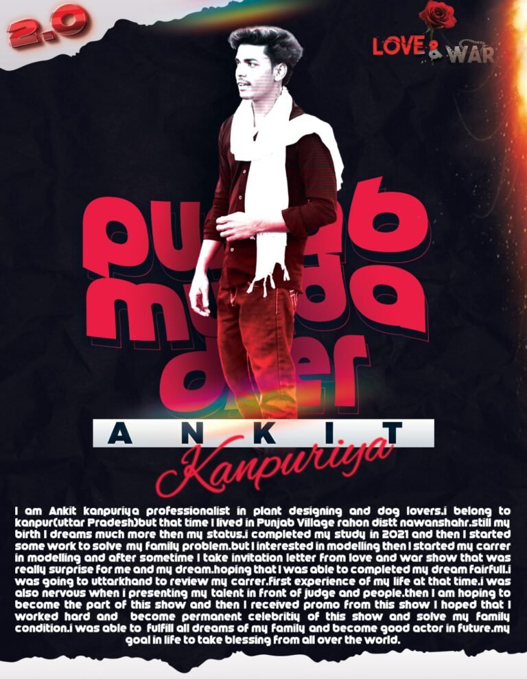 Model ANKIT KANPURYA PUNJAB  Love and war