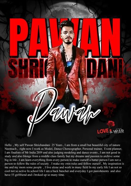 Model PAWAN SHRICHANDANI NEEMUCH Love and war