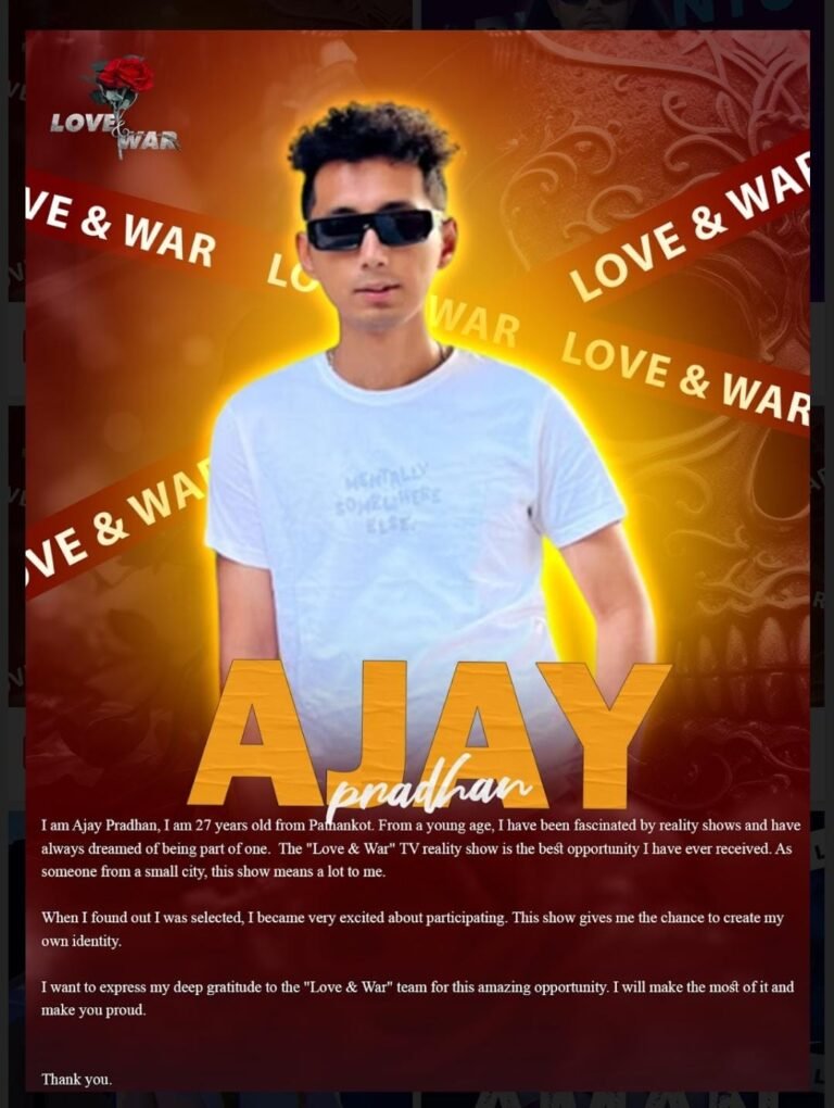 MODEL Ajay pradhan Delhi  LOVE and WAR