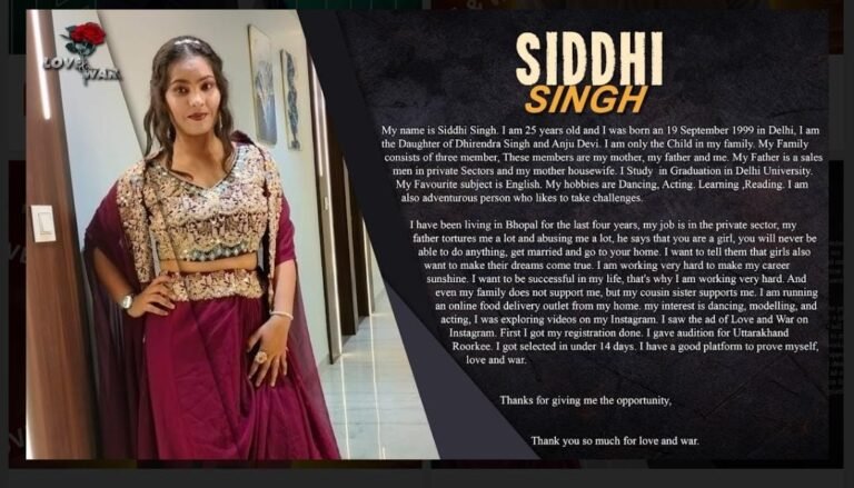 MODEL Siddhi Singh bhopal  LOVE and WAR