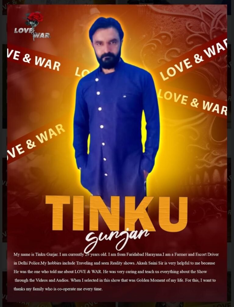 MODEL Tinku gurjar faridabad LOVE and WAR