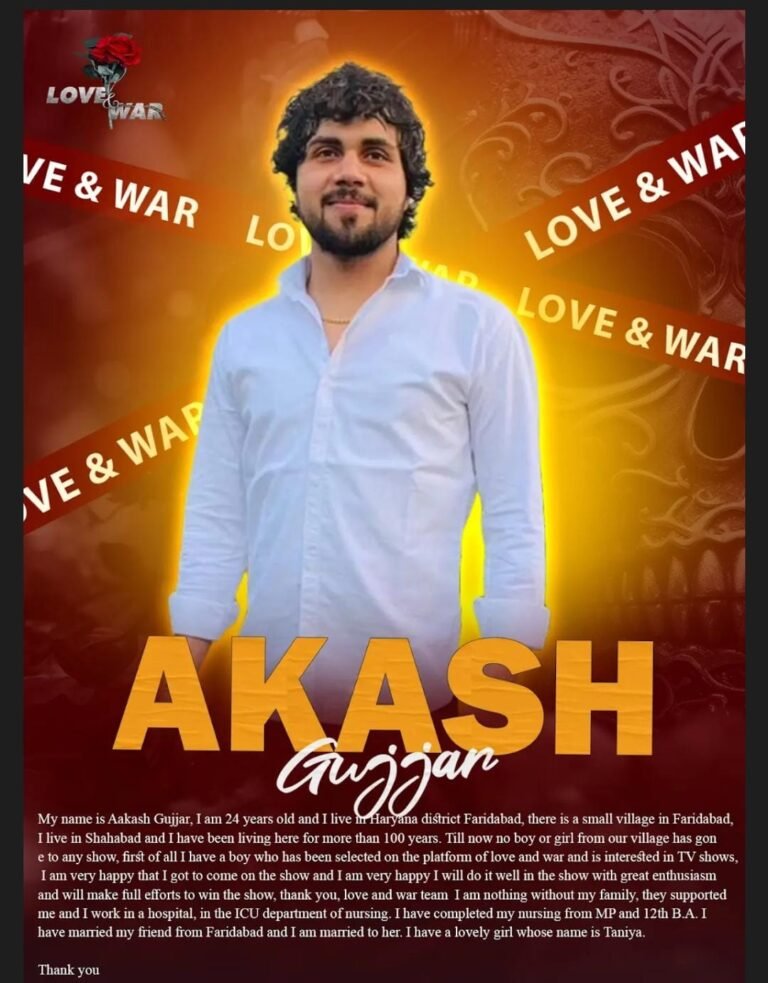 MODEL Akash Gujjar Faridabad LOVE and WAR