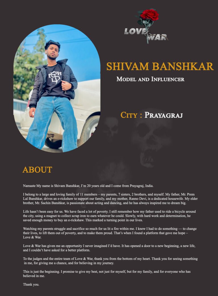 Model and Influencer Shivam banshkar