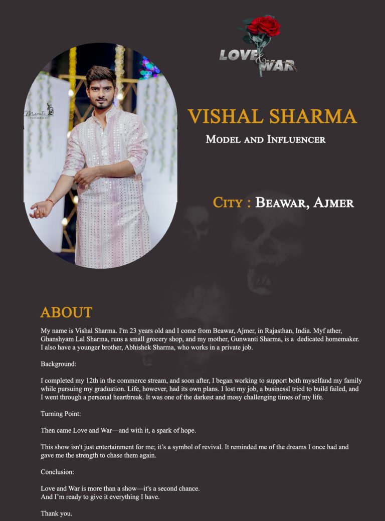 Model and Influencer Vishal sharma