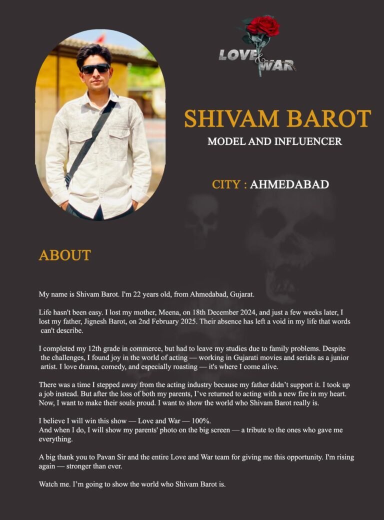 Model and Influencer Shivam Barot