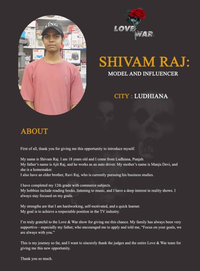 Model and Influencer Shivam raj