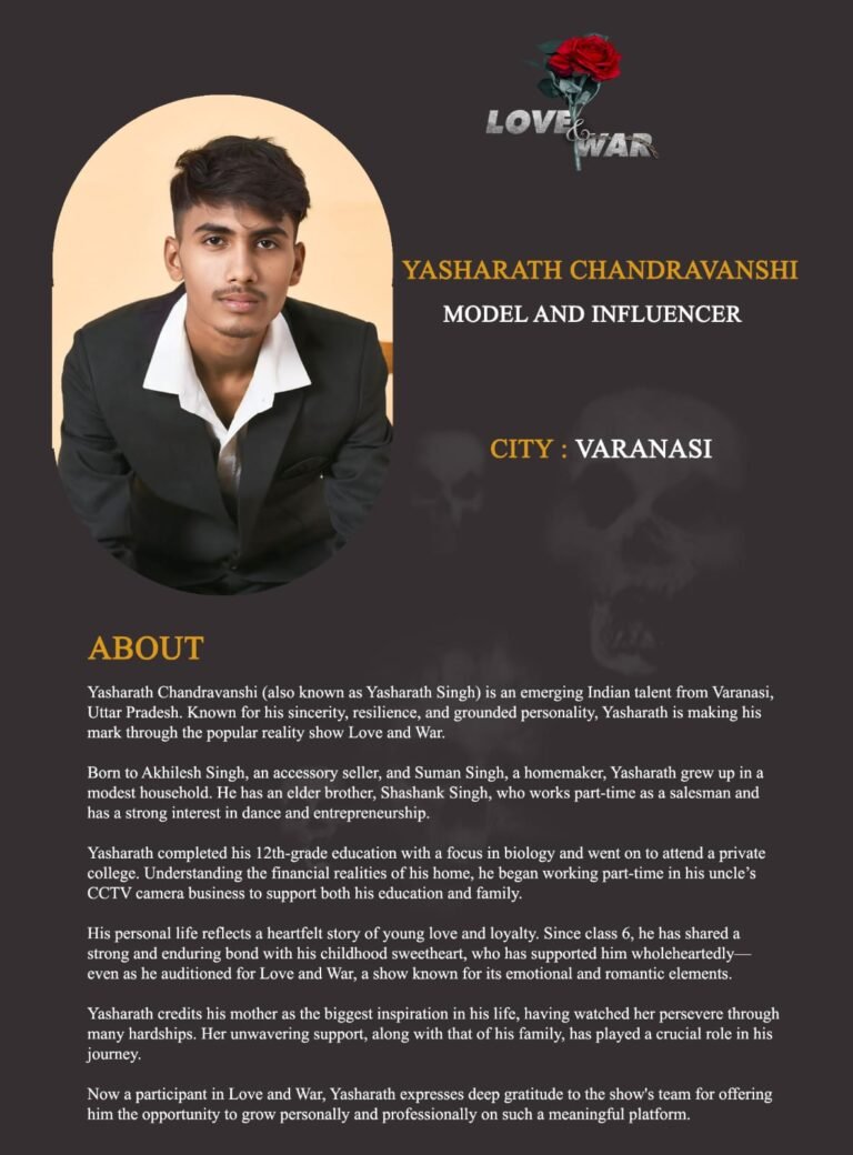 Model and Influencer Yasharath Chandravanshi