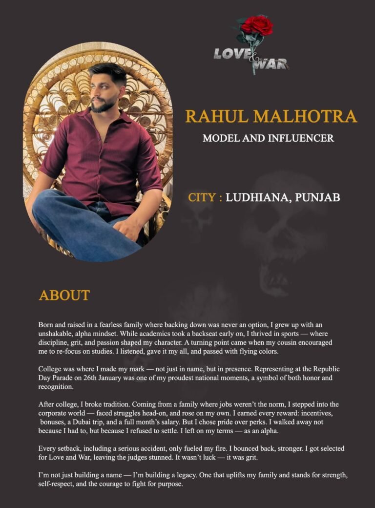 Model and Influencer Rahul Malhotra