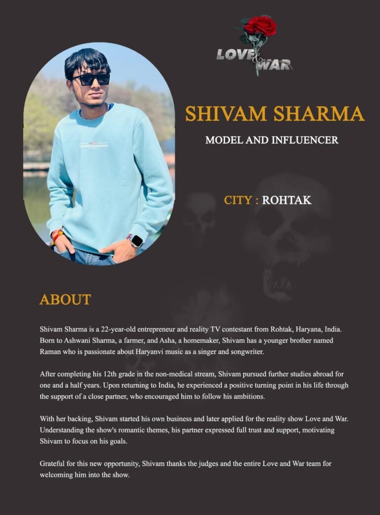 Model and Influencer Shivam Sharma