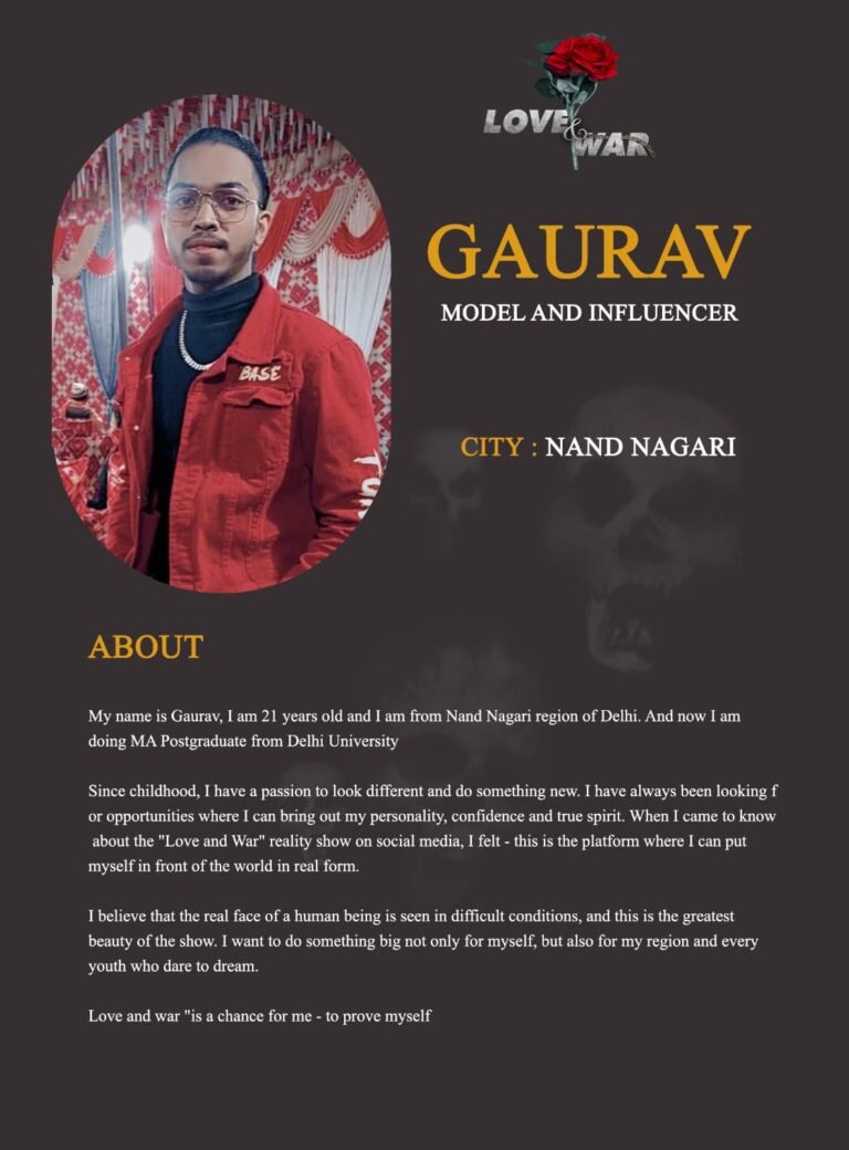 MODEL AND INFLUENCER GAURAV DELHI