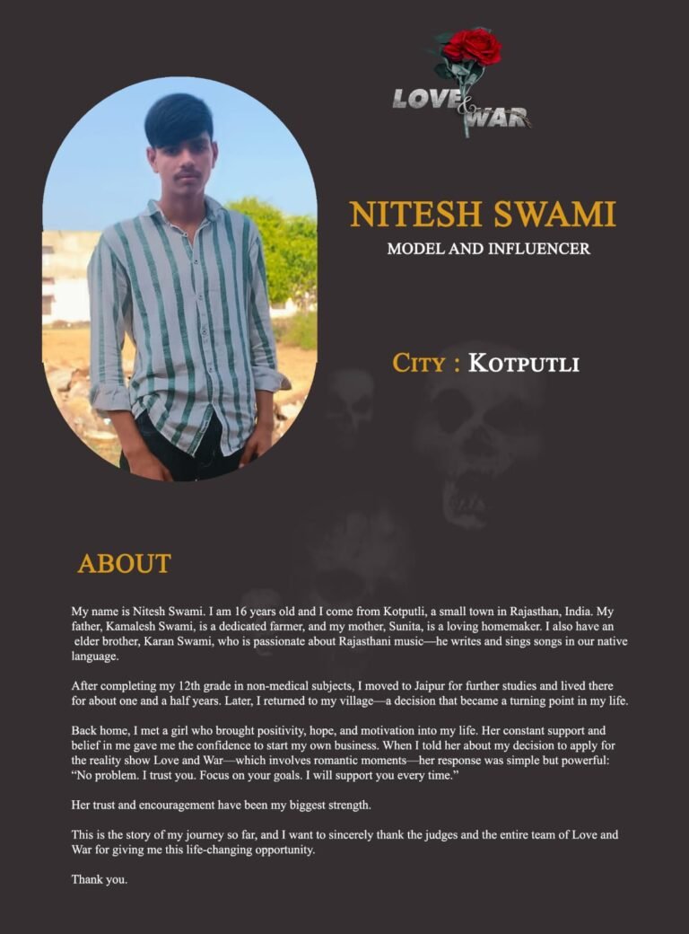Model and Influencer Nitesh swami