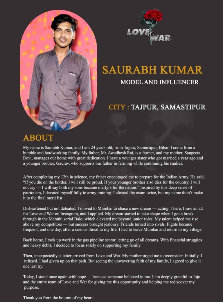 Model and Influencer Saurabh Kumar