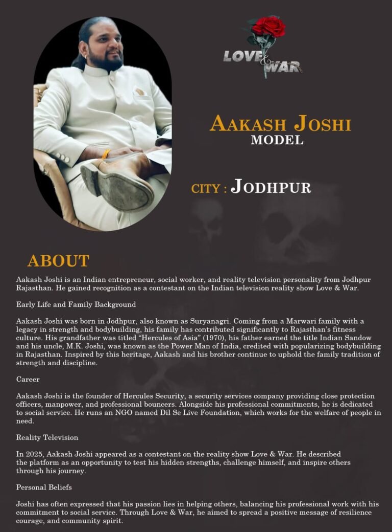 Model Aakash Joshi jodhpur