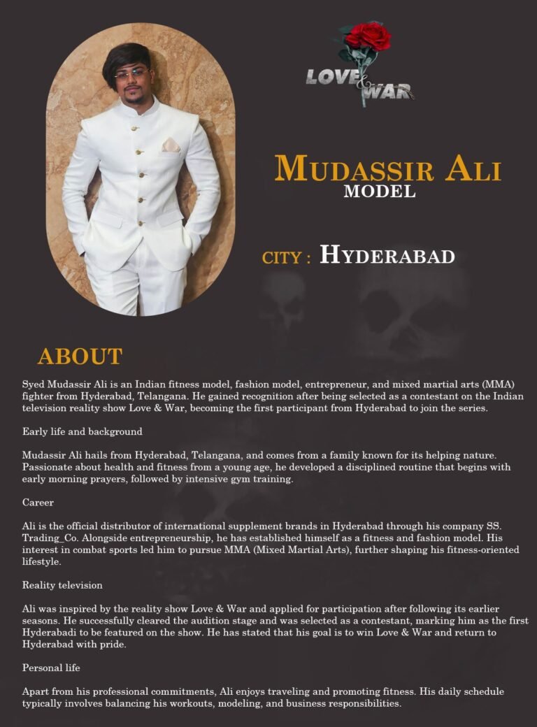 Model Syed Mudassir Ali Hyderabad