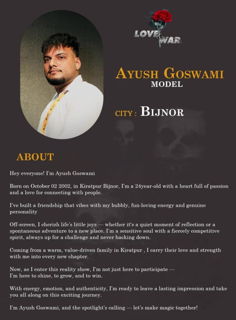 Model Ayush Goswami bijnor
