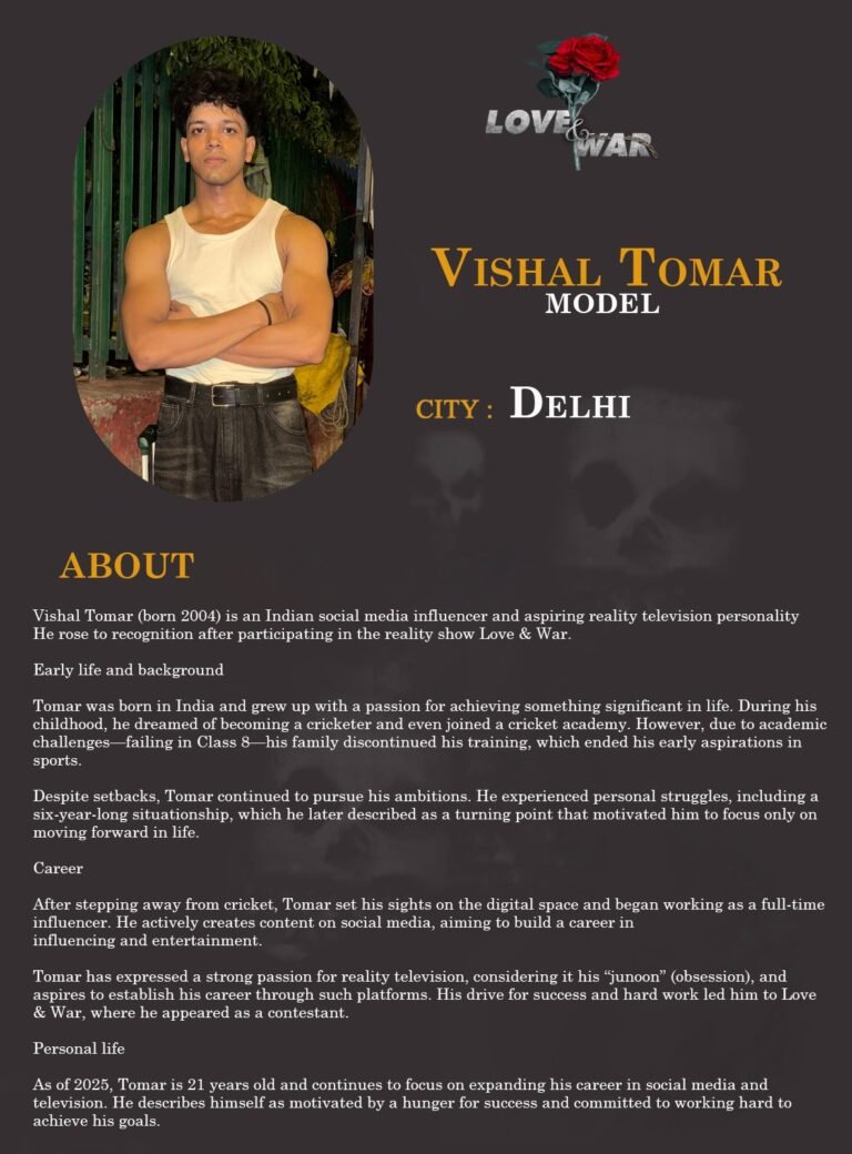 Model Vishal Tomar Delhi